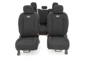 Jeep Gladiator Seat Covers - Front and RR No Cup Holder - Rough Country - Neoprene - '20-'23 Jeep Gladiator Seat Covers - Front and RR No Cup Holder - Rough Country - Neoprene - '20-'23